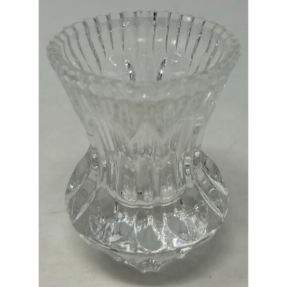 Crystal Clear Lead Thumbprint Toothpick Holder 3" Tall x‎ 1 3/4" Wide - Picture 2 of 4